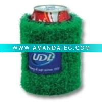 Wholesale grass can cooler stubby with PVC patch badge
