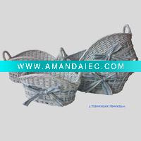 Wholesale White painted willow basket