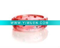 Wholesale 2011 PINK Rhinestone Wide Multicolor Crystal Lucite Bangle factory direct