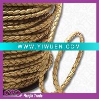 Wholesale Wholesale Metallic Gold Braided Knitted Leather Cord
