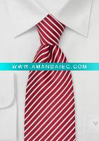Wholesale red and white striped necktie