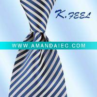Wholesale men's 100% polyester stripe necktie