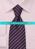 Wholesale modern purple and pink striped necktie