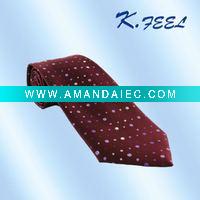 Wholesale 100% silk wine red men's dot tie