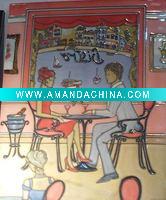Handpainted Tile of Ceramic Art