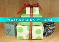 Wholesale delicate ribbon suite printed gift/jewelry packing boxes