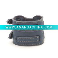 Wholesale SILVER BUCKLE WIDE CUFF LEATHER WRISTBAND BRACELET