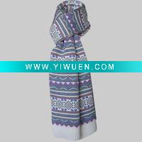 Wholesale lady's fashion Jacquard knitted scarf