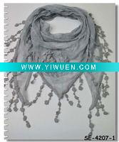 Wholesale Fahion 100% Cotton Lace Triangle Scarf(SE-4207-1)