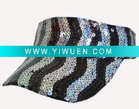 Wholesale fashion paillette sun visor caps