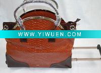Wholesale lady leather trolley bag luggage bag
