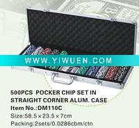 Wholesale 500pc poker set in silver aluminum case