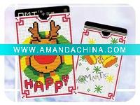 Wholesale "X' mas Deer"cross stitch card case kit