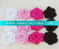Wholesale DD01046 Hand Crochet Fashion Accessories Fruits Flowers Appliques Cotton flower making craft