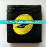 Wholesale sports zipper knitted cotton wristband