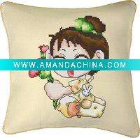 Wholesale cross stitch pillow -- kz105 cross stitch artwork,hand embroidery