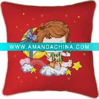 Wholesale cross stitch pillow -- kz043 (red) cross stitch artwork,hand embroidery