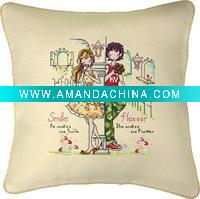 Wholesale cross stitch pillow -- kz072 cross stitch artwork,hand embroidery