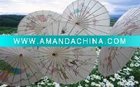 Wholesale White Flower-Bird Paper Umbrella