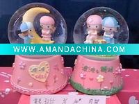 Wholesale 100MM Moon Boat Water Globe SJF3255