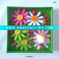 Wholesale Felt Flower Fridge Sticker for Promotion Gift Set with Ladybug Design