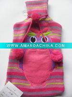 Wholesale BS Standard Hot Water Bottle With Knitted Cover owl1
