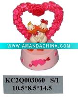 Wholesale S-polyresin Valentine's duck music box