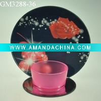 Wholesale frosted glass flower candle holder