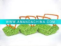 Wholesale Square Shape Recycle Paper Handle Basket For Cosmetic