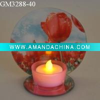 Wholesale frosted glass flower candle holder