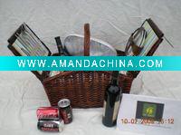 Wholesale Brown Color Outdoor Wicker Picnic Basket PRB-0104