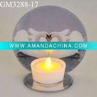Wholesale frosted glass valentine's day candle holder