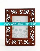 Wholesale PI008-Engraving Flower Metal photo frame