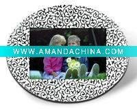 Wholesale Antique looking leather photo frame with mini floral patterns