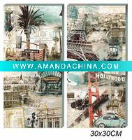Wholesale printed Canvas Painting in interesting place design 4asstd