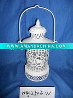 White decorative iron lantern