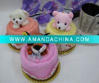 Wholesale 2011 HOT SELL cotton gift cake towel crafts souvenir(WBA-070)
