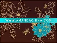 Wholesale Fabric canvas screen printing with golden foil and sequins on linen