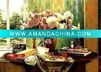 Wholesale European style beautiful flower fabric painting pictures frames for DEC