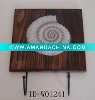 Wholesale Wooden seasnail hat holder,Wooden seasnail coat holder
