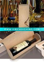 Wholesale round natural color of wooden packaging box for wine bottle