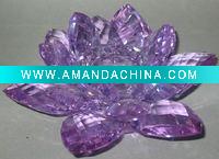 Wholesale Purple Lotus Crystal Candle Holder