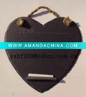 Wholesale natural slate heart shape memo board