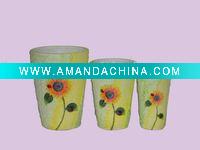 Wholesale Terracotta planter with sun-flowers