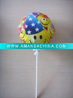 Wholesale DIA18 cm smile shape thanksgiving auto inflating foil balloon