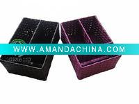 Wholesale Hand-woven three grids storage basket