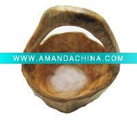 Wholesale Fabulous Root Wood Basket Vase Bowl