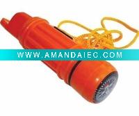 Wholesale 5 in 1 Orange Plastic Whistle