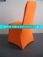 Wholesale orange colour,lycra chair cover for banquet,wedding,hotel,cheap price but high quality