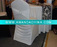 Wholesale white spandex chair cover with diamond buckle for weddings